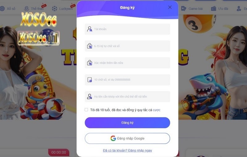 Đăng ký trải nghiệm tại nhà cái xoso66