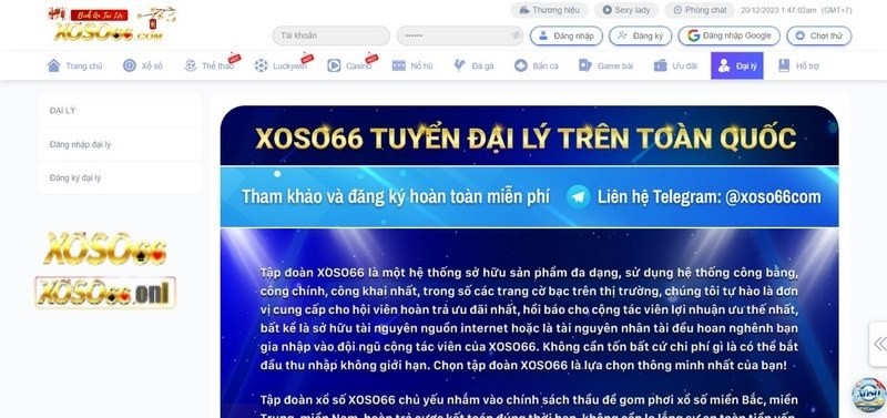 Tìm hiểu về đại lí xoso66